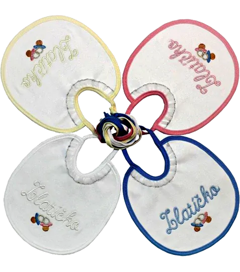 Podbradník s nápisom